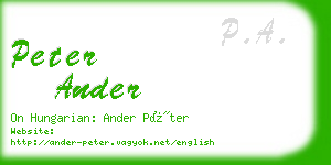 peter ander business card